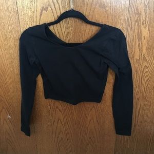 AMERICAN APPAREL LONG SLEEVE CROPPED TOP